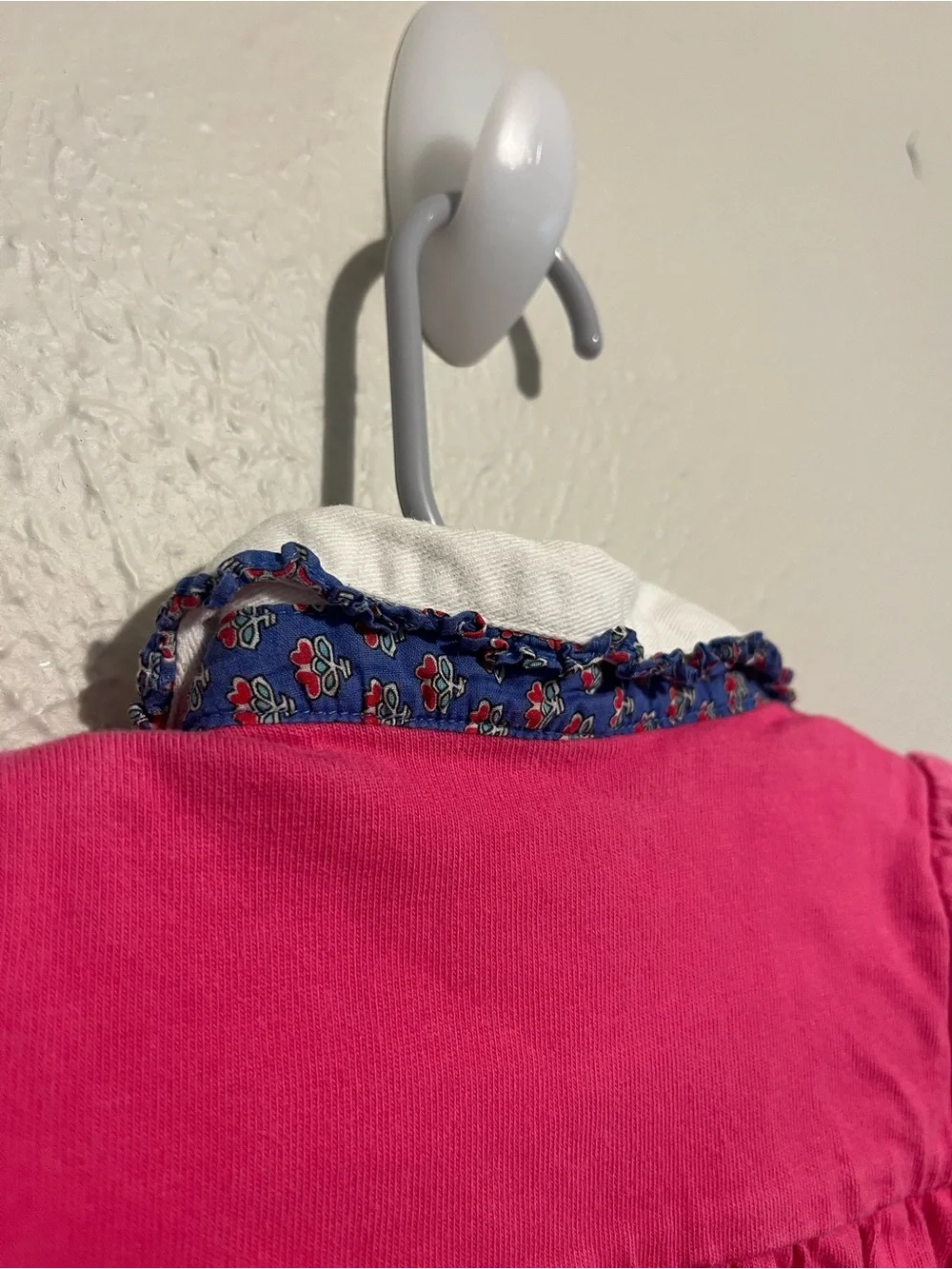 Vintage Ralph Lauren Girl Romper Long Sleeve Pink 6M 100% Cotton Ruffle Collar